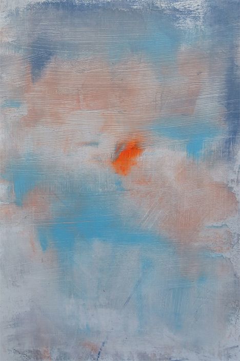 Abbildung Sonnenuntergang (Farben blau, orange, flamingopink)